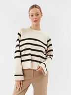 Swetry damskie - Noisy May Sweter Fifi 27027535 Beżowy Relaxed Fit - miniaturka - grafika 1