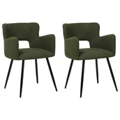 Krzesła - 2 krzesła do jadalni boucle ciemnozielone SANILAC - miniaturka - grafika 1