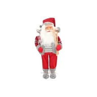 Ozdoby bożonarodzeniowe - Figurka tekstylna Mikołaj 52 cm szaro-czerwony - miniaturka - grafika 1