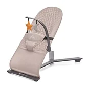 Leżaczki i huśtawki - kk KinderKraft Leżaczek MIMI, Bujaczek, Pałąk z zabawkami, Naturalne kołysanie, Kompaktowy po złożeniu, Pasy bezpieczeństwa, Beżowy - miniaturka - grafika 1