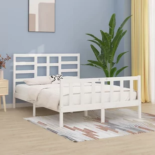 Lumarko Rama łóżka, biała, lite drewno sosnowe, 140 x 200 cm - Łóżka - miniaturka - grafika 1