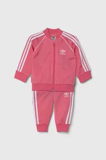Dresy i komplety dla dziewczynek - adidas Originals dres dziecięcy kolor różowy - grafika 1