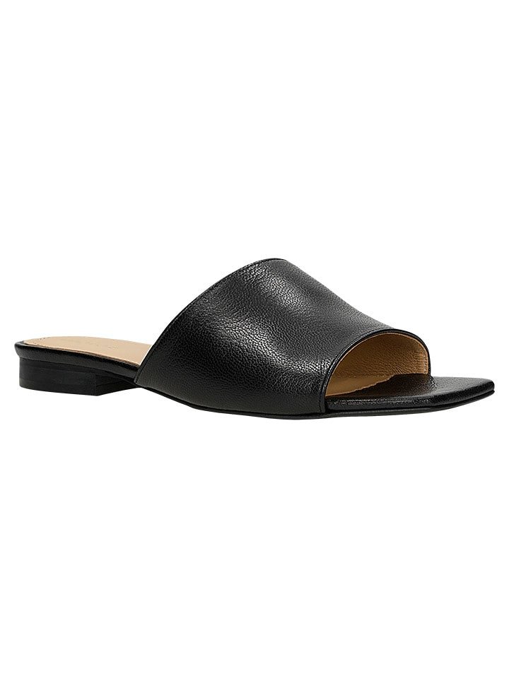 Wojas Skórzane klapki w kolorze czarnym