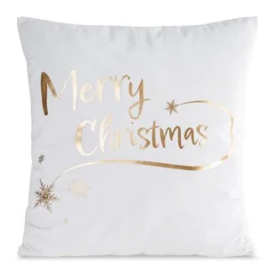 Poszewka świąteczna Joy 45 x 45 cm Merry Christmas kremowo-złoty - Pozostałe akcesoria świąteczne - miniaturka - grafika 1