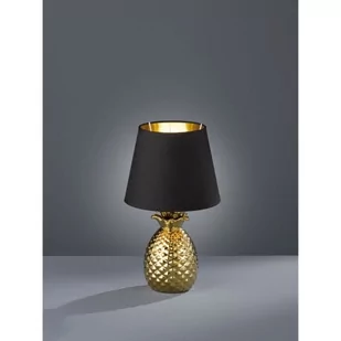 Reality Leuchten Ceramiczna lampa stołowa Pineapple, czarno-złota - Lampy stojące - miniaturka - grafika 1