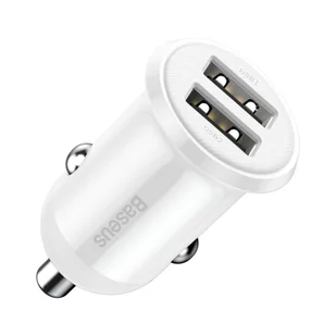Baseus Grain Pro ładowarka samochodowa 2x USB 4,8 A biały (CCALLP-02) - Ładowarki samochodowe - miniaturka - grafika 1
