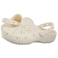 Klapki i japonki damskie - Klapki Classic Floral Cut Out Clog Chalk 210927-0WV (CR389-b) Crocs - miniaturka - grafika 1