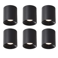 Lampy sufitowe - ZMH LED lampa sufitowa 6ER natynkowa 7W spot sufitowy ciepły biały natynkowy reflektor czarny natynkowy reflektor sufitowy okrągły reflektor sufitowy mały do kuchni salonu jadalni - miniaturka - grafika 1