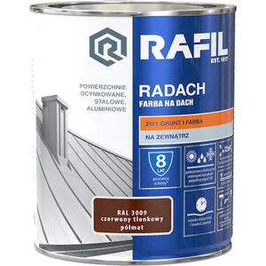 Rafil Radach czerwony tlenkowy RAL 3009 półmat 10l - Farby do metalu - miniaturka - grafika 1
