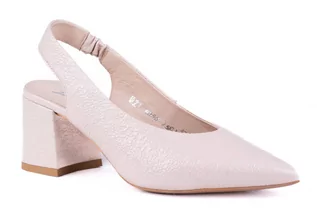 Sandały damskie - Sandały z noskiem w szpic  Łukbut  różowe - grafika 1
