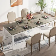 Stoły - Tribesigns Industrialny stół do jadalni 200 x 70 x 75 cm, stół kuchenny dla 6–8 osób, prostokątny stół do jadalni, kuchni, salonu, dąb - miniaturka - grafika 1