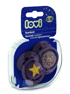 Smoczki uspokajające - LOVI Lovi Smoczek silikonowy dynamiczny 6-18m Stardust violet 2szt - miniaturka - grafika 1