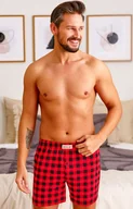 Majtki męskie - Doctor Nap bokserki męskie w czerwoną kratkę BOX.5165, Kolor czerwono-czarny, Rozmiar M, Doctor Nap - Intymna - miniaturka - grafika 1