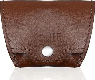 Solier Skórzana bilonówka, portfel na monety SOLIER SA10 Brąz - Portfele - miniaturka - grafika 1