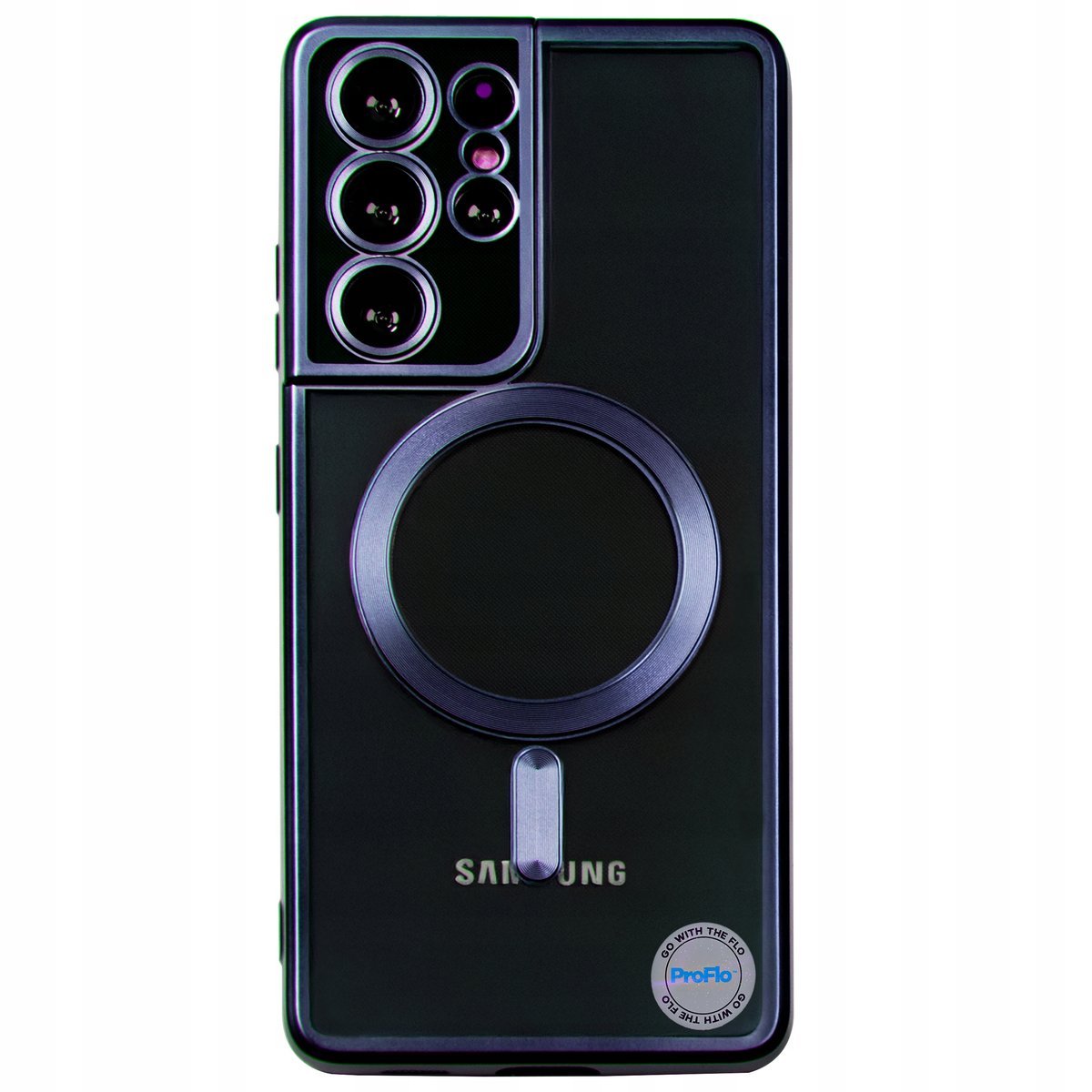 Etui ProFlo do Samsung S21 Ultra MagSafe Niebieskie Granatowe Przezroczyste