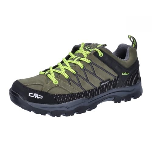 CMP Kids Rigel Low Trekking Shoes WP, Olive-Yellow Fluo, 38 EU, Żółty płyn oliwkowy, 38 EU