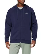 Bluzy męskie - Under Armour Męska bluza z kapturem UA Rival Cotton FZ, sportowa bluza do biegania, oddychająca i lekka bluza z kapturem o luźnym kroju dla mężczyzn - miniaturka - grafika 1