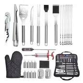 Akcesoria do grilla - ZESTAW DO GRILLA Stal PRZYBORY XXL 30x AKCESORIA - miniaturka - grafika 1