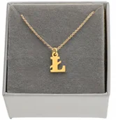 Łańcuszki - Złoty Naszyjnik łańcuszek literka z literką Ł 925 dowolna literka 40 cm - miniaturka - grafika 1