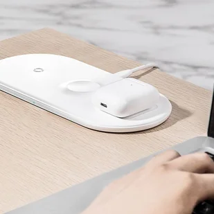 Baseus 3w1 ładowarka bezprzewodowa Qi do telefonu, Apple Watch i słuchawek AirPods 18W biały (WX3IN1-02) - Ładowarki do telefonów - miniaturka - grafika 14