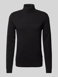 Sweter z dzianiny z golfem - Swetry męskie - miniaturka - grafika 1