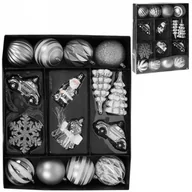 Bombki - Zestaw bombek na choinkę bombki nietłukące choinkowe świąteczne srebrne komplet 20 sztuk kod: O-839144 - miniaturka - grafika 1