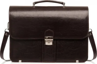 SKÓRZANA AKTÓWKA TECZKA NA DOKUMENTY SOLOME TH02 BRĄZOWY - Teczki i aktówki - miniaturka - grafika 1