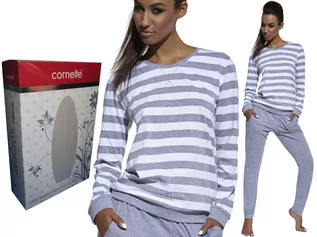 Piżamy damskie - Cornette piżama damska w paski dres 634/30 Molly - grafika 1