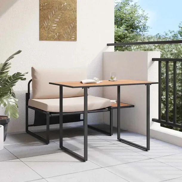 Zestaw Mebli Ogrodowych z Fotelem i Stołem Bocznym, Taupe, 117x70x67,5 cm
