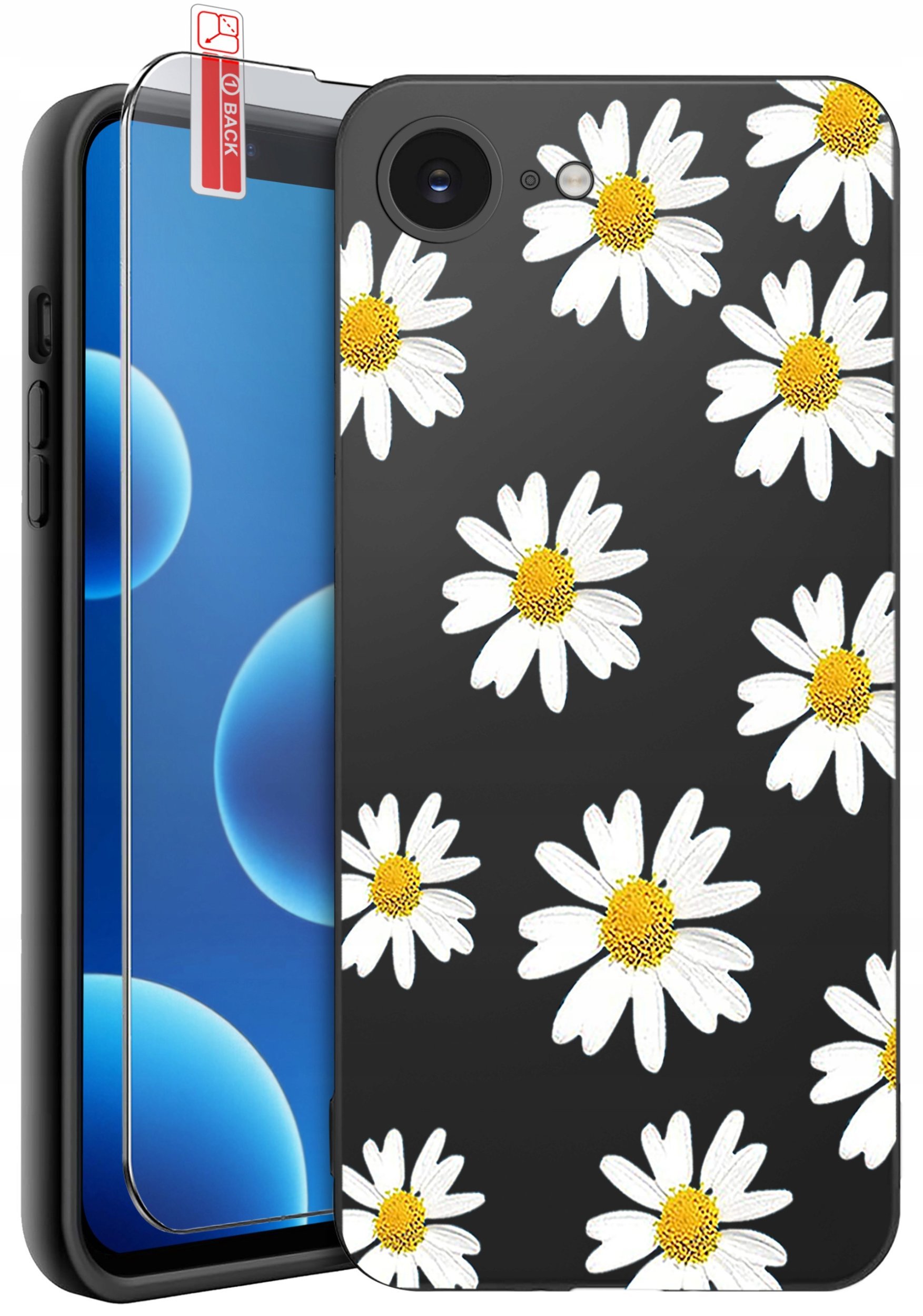 ETUI do iPhone 16e WZORY SILIKONOWE MATT CASE + SZKŁO 9H