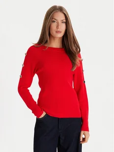 Morgan Sweter 252-MTECNA Czerwony Regular Fit - Swetry damskie - miniaturka - grafika 1