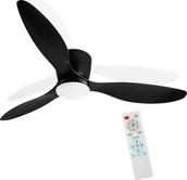 Wentylatory sufitowe - Wentylator sufitowy Jopassy Ø 132 cm z oświetleniem i pilotem lato/zima do sypialni - miniaturka - grafika 1