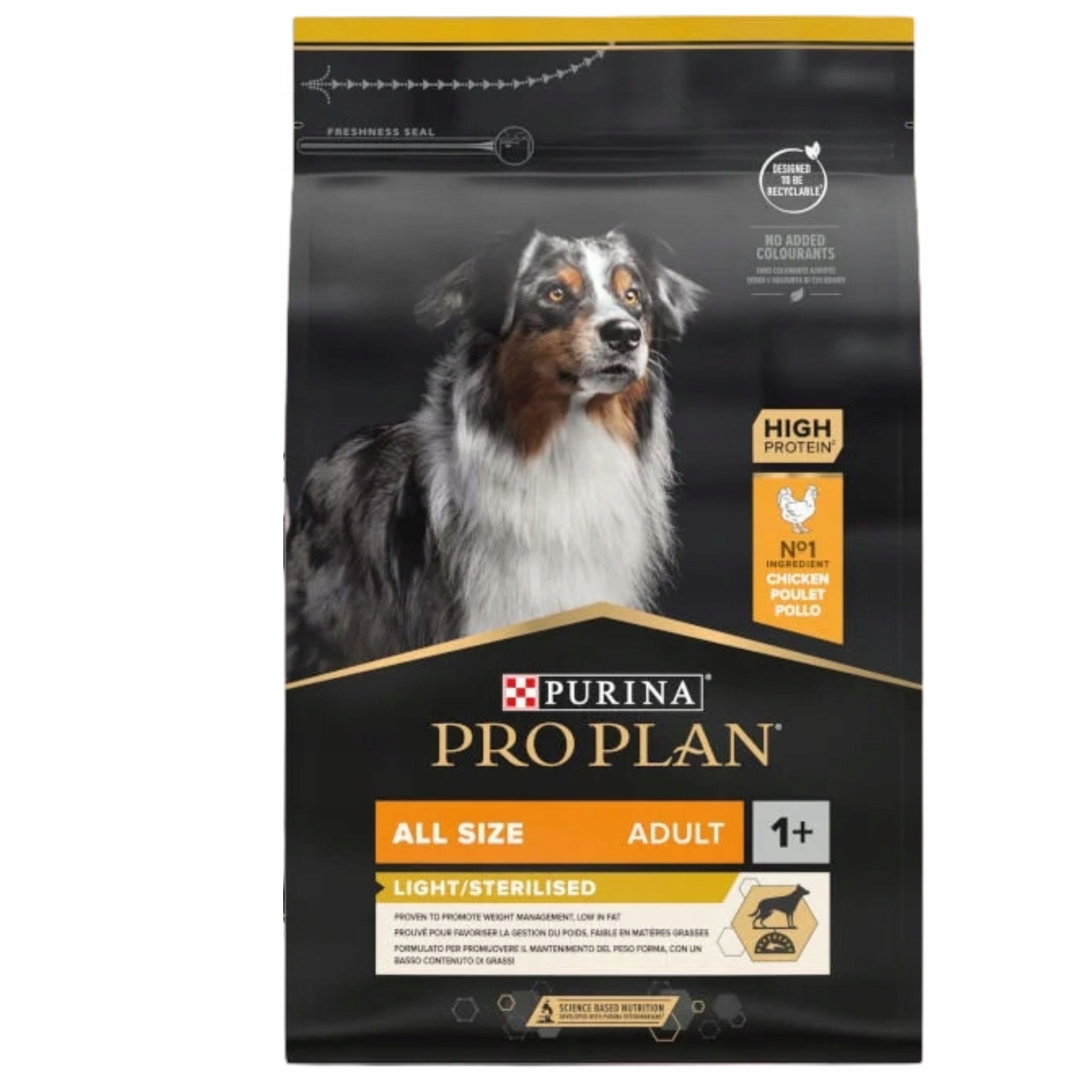 Purina Pro Plan, karma sucha dla psa,- All Sizes Adult Light/Sterilised, kurczak i ryż 14,5 kg