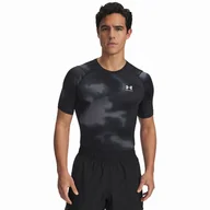 Koszulki sportowe męskie - Męska koszulka Under Armour HG Armour Printed SS Rozmiar: M / Kolor: czarny/biały - miniaturka - grafika 1