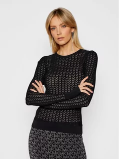 Swetry damskie - Michael Kors MICHAEL Sweter Crochet Knit MH06PHFBFD Czarny Regular Fit - grafika 1