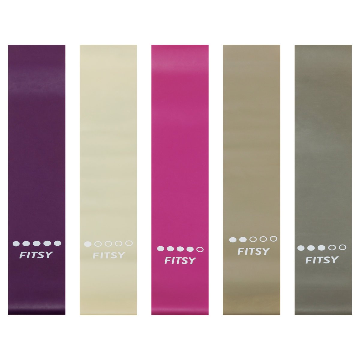 Fitsy, Zestaw Gum Do Ćwiczeń, Różnokolorowe, 5 Szt.
