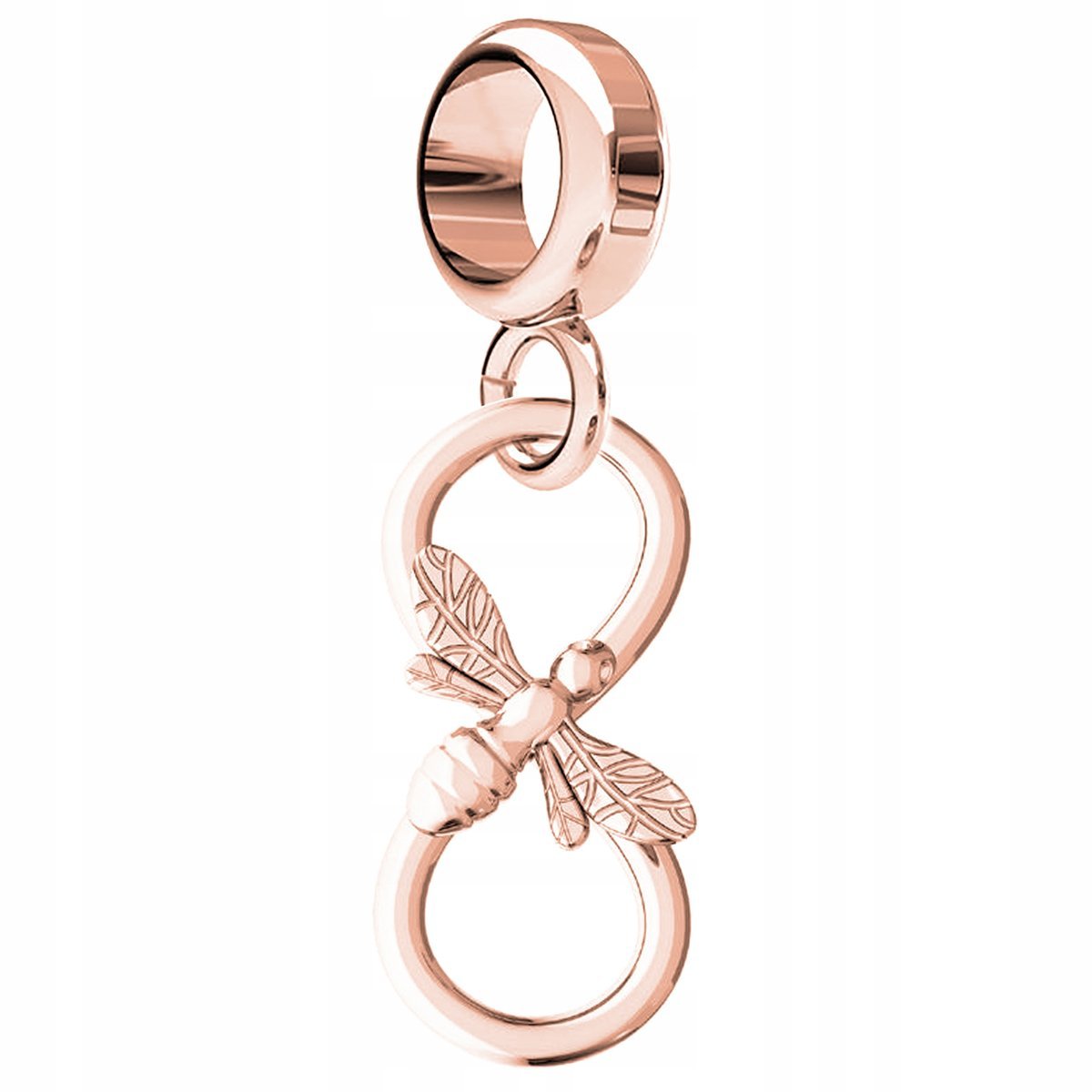 Charms Pozłacany Pszczoła Pszczółka z Nieskończonością Ósemka SREBRO 925