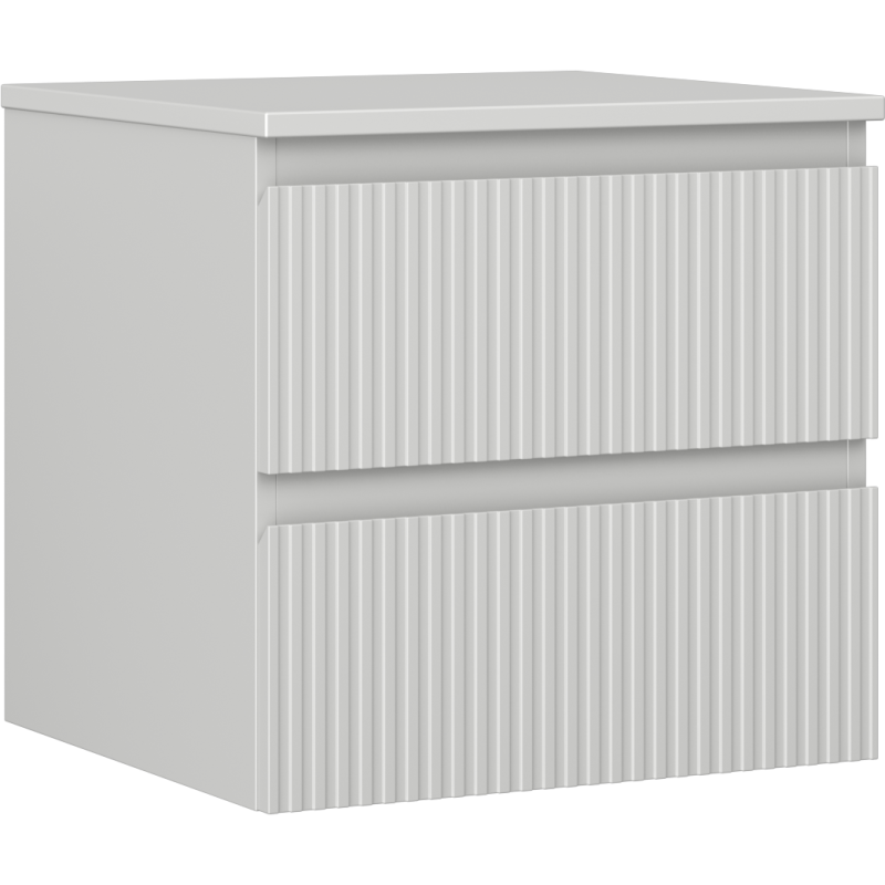 Mexen Rivel szafka łazienkowa podumywalkowa 50 cm z blatem, 2 szuflady, ryflowana , szara mat - 91A20-05047-2-BFFC62