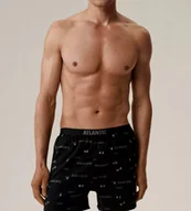 Majtki męskie - BOKSERKI ATLANTIC 2MBX-084 JZ25 CZARNY (kolor czarny - zielony, rozmiar M) - miniaturka - grafika 1