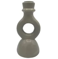 Świeczniki - Świecznik stołowy nowoczesny ceramiczny brązowy - miniaturka - grafika 1