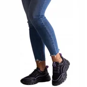 Sneakersy damskie - Czarne sneakersy Big Star JJ274786 r.37 - miniaturka - grafika 1