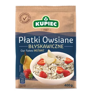 Kupiec płatki owsiane błyskawiczne 400g 5902172000220 - Płatki śniadaniowe i musli - miniaturka - grafika 1