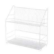 Suszarki do naczyń - Altom SUSZARKA DO NACZYŃ 2-POZIOMOWA 50CM BIAŁA WYSOKA UNIWERSALNA Z TACKĄ 5906551040876 - miniaturka - grafika 1