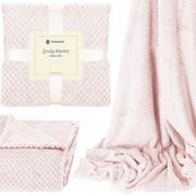 Narzuty - Narzuta na łóżko, 200x220 cm różowy dwustronny, tłoczony koc na kanapę HA7102 - miniaturka - grafika 1