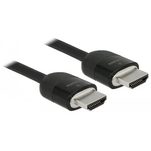 Delock Kabel HDMI 4K 60Hz M/M potrójnie ekranowany premium 1m czarny 84963 - Kable - miniaturka - grafika 1