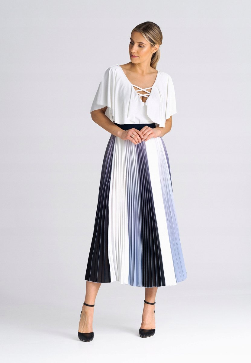Plisowana SPÓDNICA maxi Wzór 158UNI