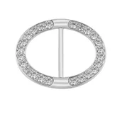 Broszki - Blask elegancji - uniwersalna srebrna klamra owalna - miniaturka - grafika 1