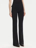 Spodnie damskie - Elisabetta Franchi Spodnie materiałowe PA-084-51E2 Czarny Regular Fit - miniaturka - grafika 1