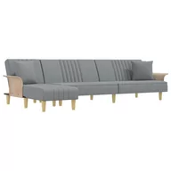 Narożniki - Sofa rozkładana L, jasnoszara, 279x140x70 cm, tkan - miniaturka - grafika 1