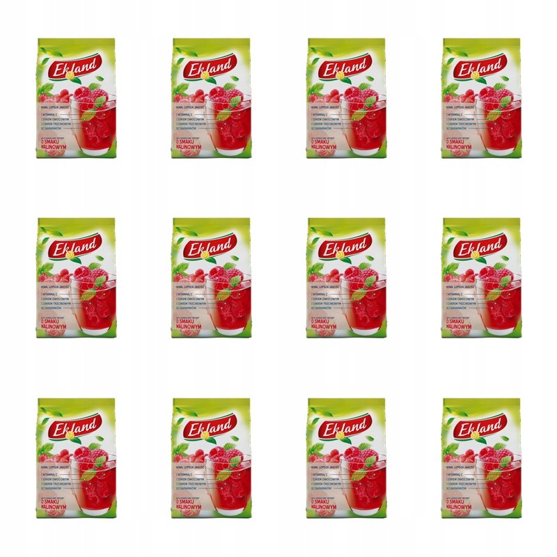 Ekland Napój herbaciany instant o smaku malinowym 300 g X12